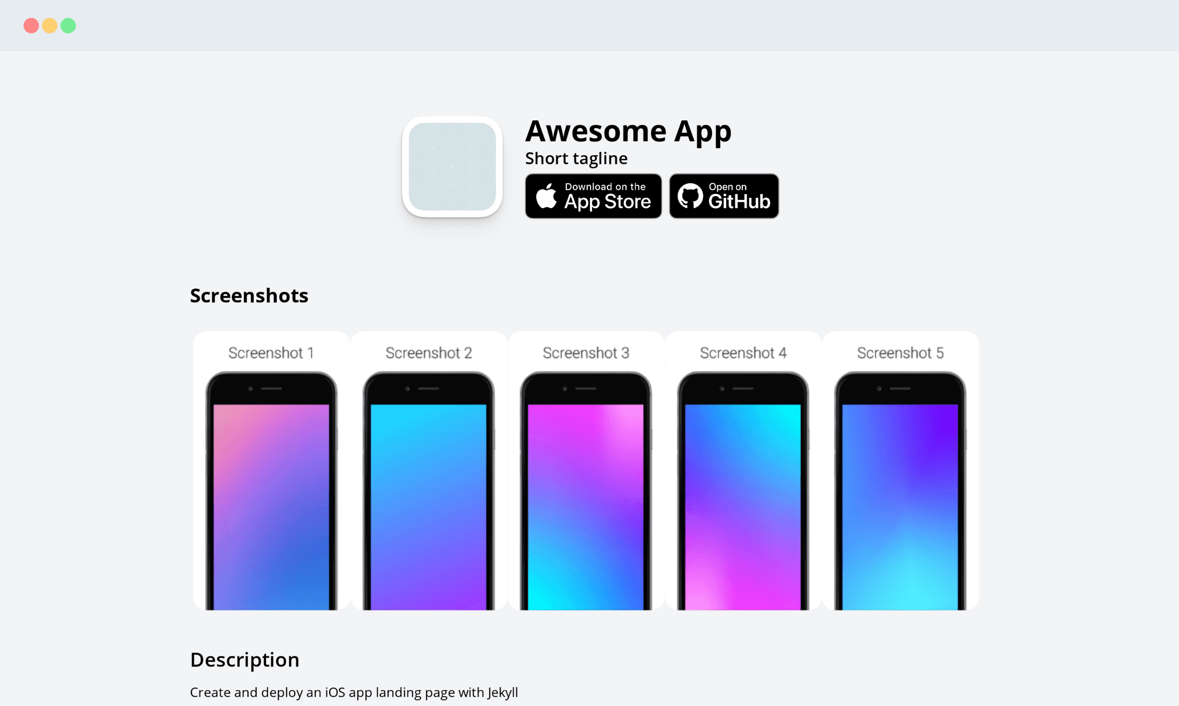 App Landing Page